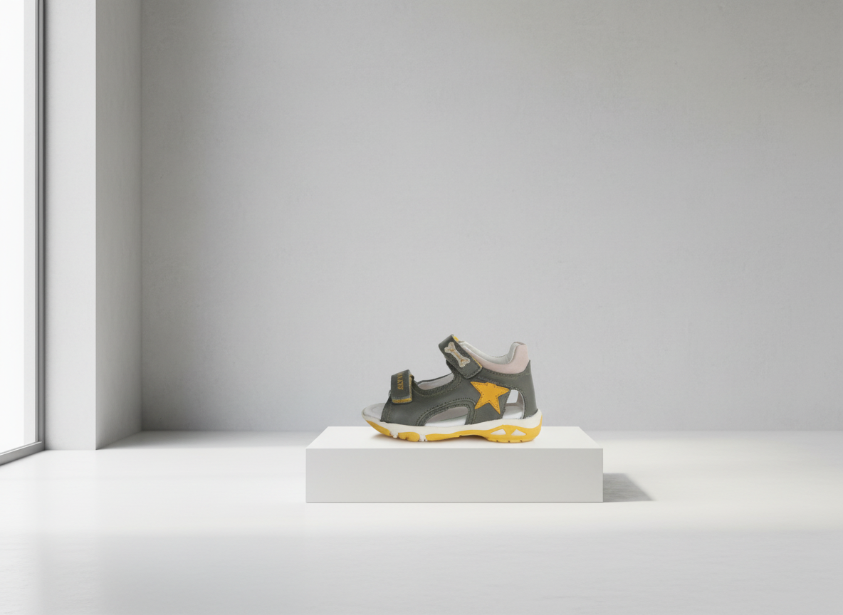 D.D. Step - Detské sandálky Yellow Star - Mocha