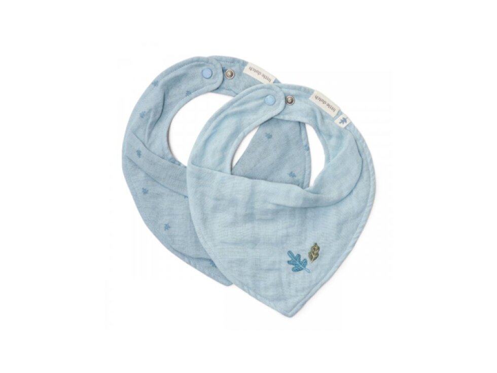 Little Dutch Podbradník bandana 2 ks Pure Denim Blue