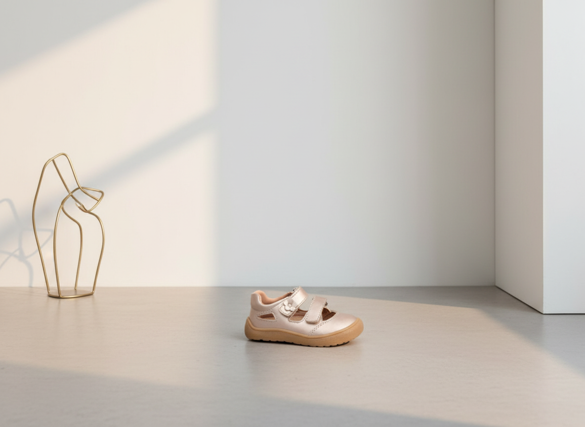 Protetika - Detské dievčenské barefoot sandálky NERY PEARL PINK