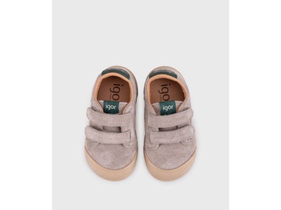 Igor - Detské prechodné barefoot topánky Tennis Suede - Topo