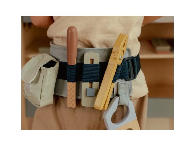 Little Dutch Opasok s dreveným náradím Blue