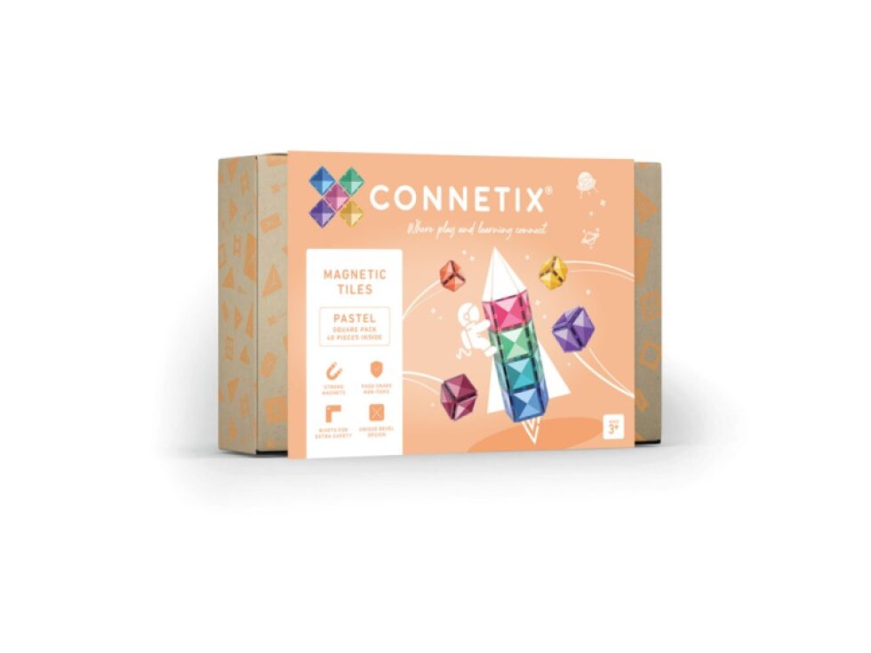 Connetix magnetická stavebnica - Pastel Square Pack 40 ks