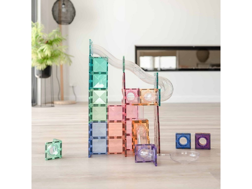 Connetix magnetická stavebnica - Pastel Ball Run Expansion Pack 80 ks