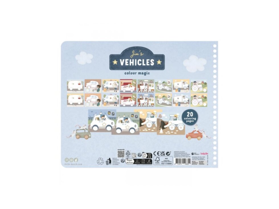 Little Dutch Omaľovánky s pastelkami Doprava Jim