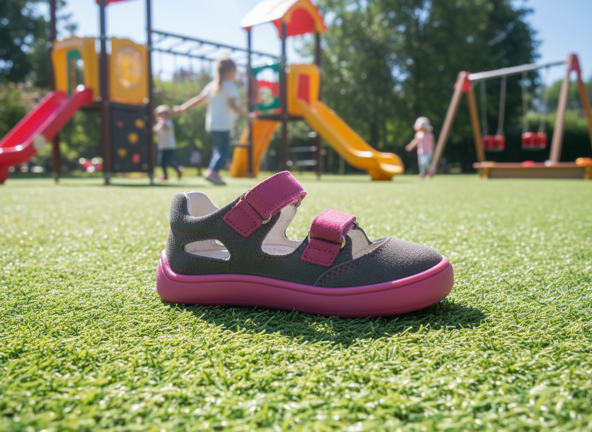 Protetika - Dievčenské barefoot sandálky TERY FUXIA