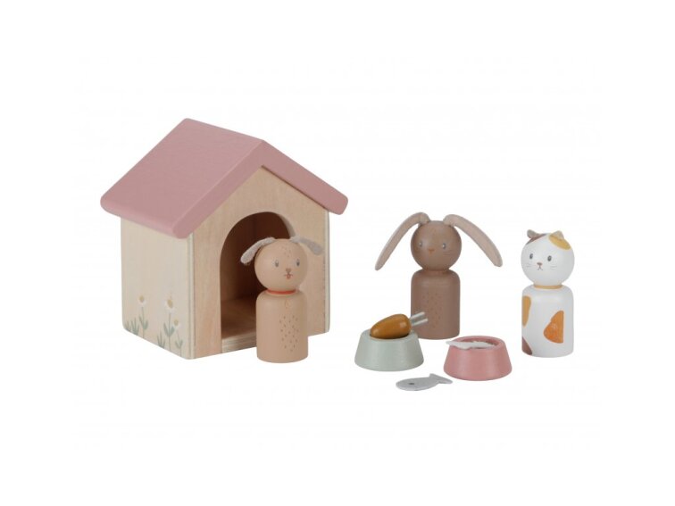 Little Dutch Sada domácich miláčikov do domčeka pre bábiky drevená