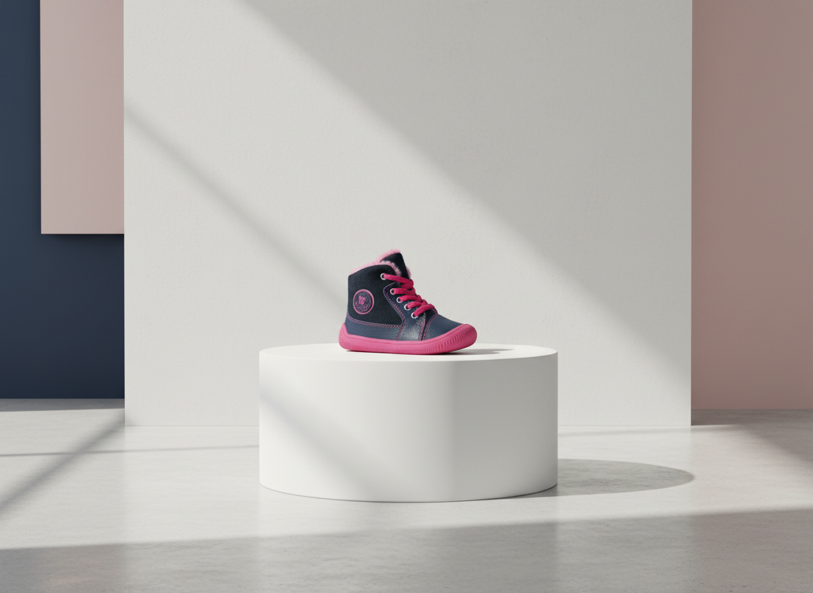 Protetika - Detské zimné barefoot topánky AMIS FUXIA