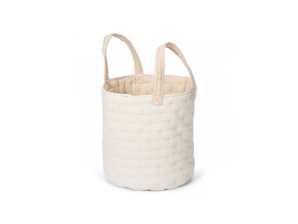 Little Dutch Košík textilný obojstranný extra veľký Pure Soft Beige Stripe