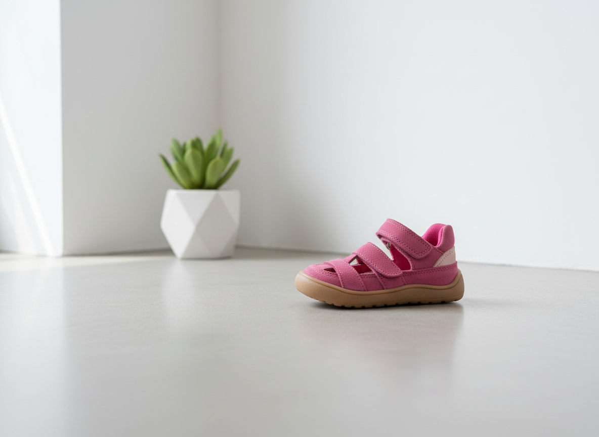 Protetika - Dievčenské barefoot sandálky DIZY FUXIA