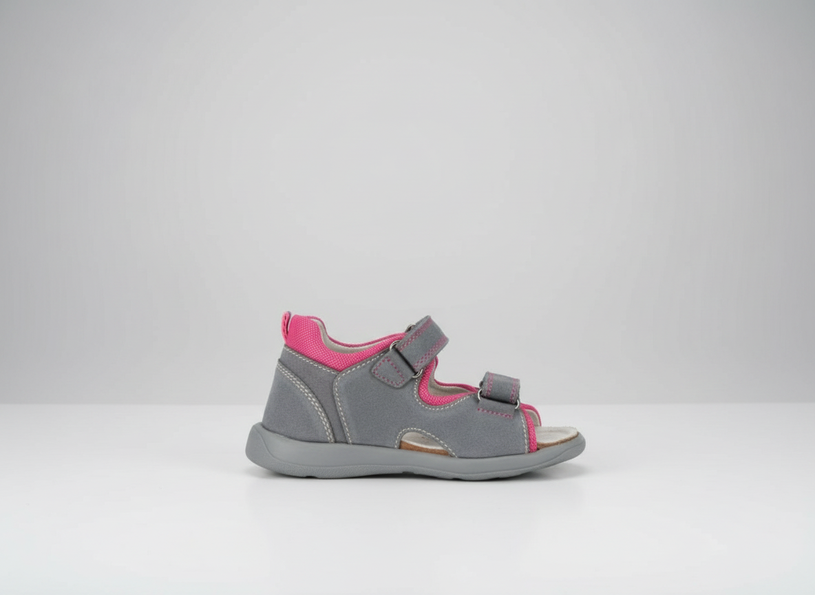 Protetika - Detské rehabilitačné sandálky T115 šedo-fuxia