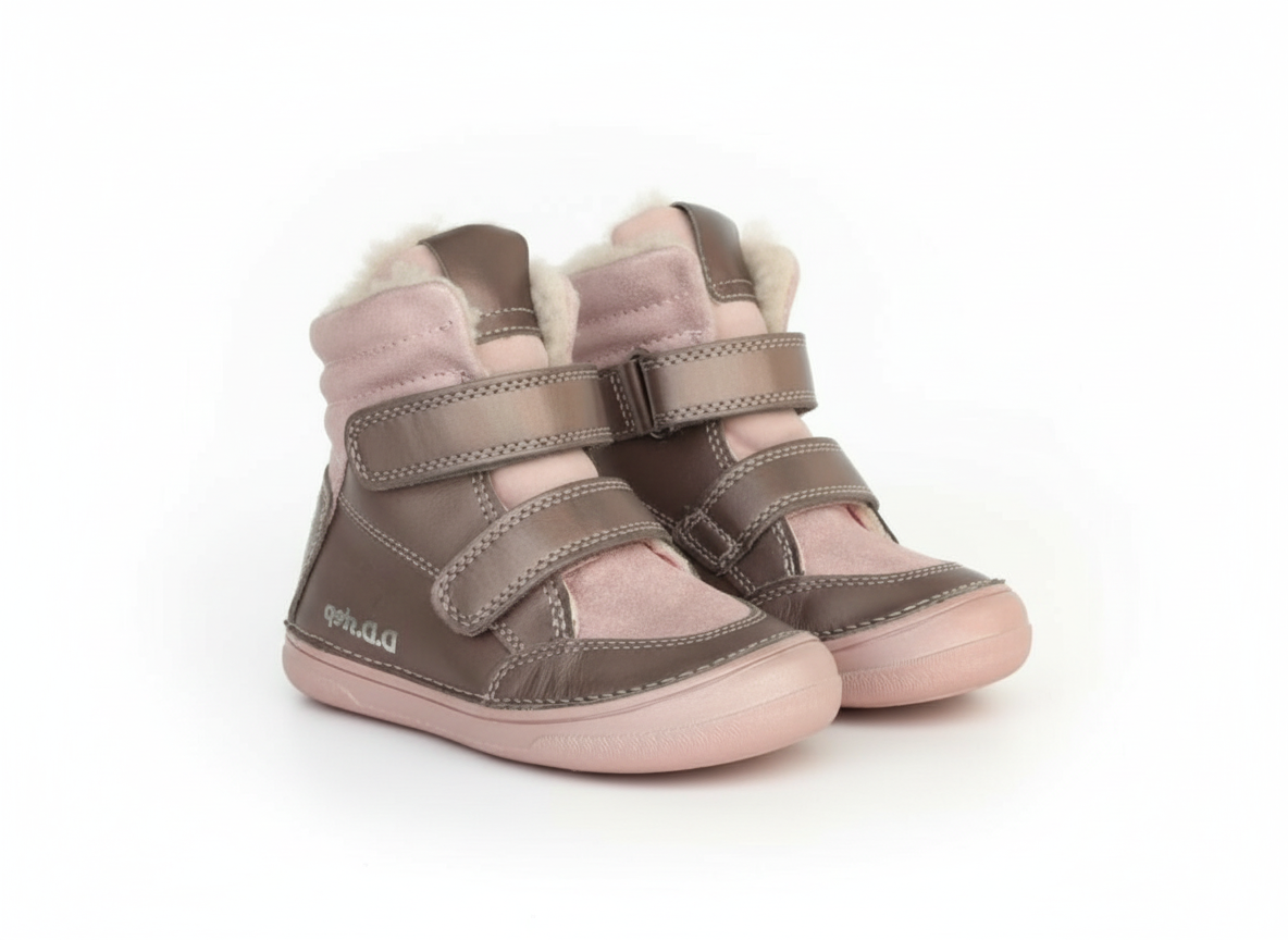 D.D. Step - Detské zimné barefoot topánky - Bronze