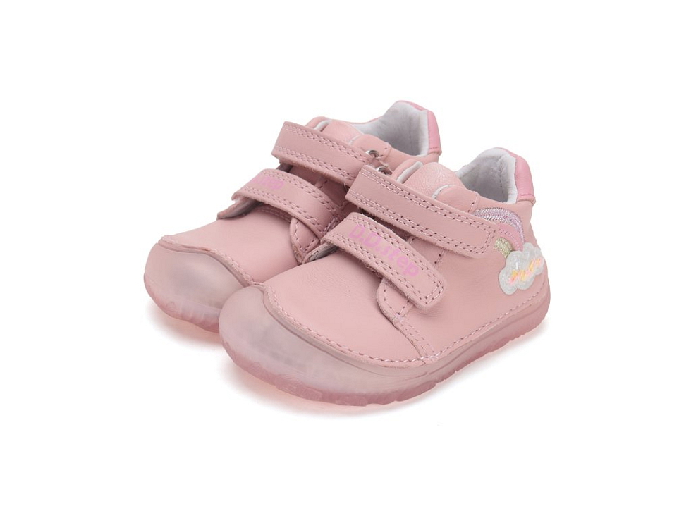 D.D. Step - Detské prechodné barefoot topánky S073-51424A Baby Pink