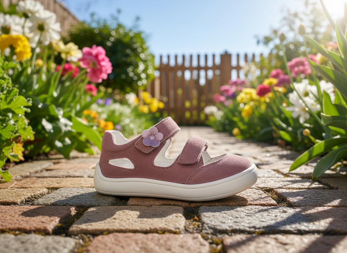 Protetika - Dievčenské barefoot sandálky TERY OLD PINK