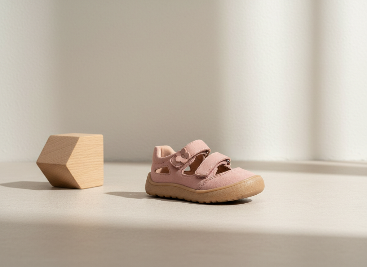 Protetika - Detské dievčenské barefoot sandálky NERY PINK