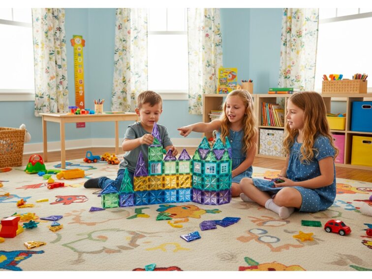 Magnetická stavebnica Oplo Toys - Starshine Frozen 60 KS