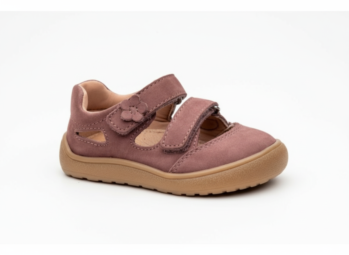 Protetika - Detské dievčenské barefoot sandálky NERY OLD PINK