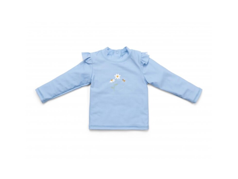 Little Dutch Plavecké tričko dlhý rukáv Daisies Blue
