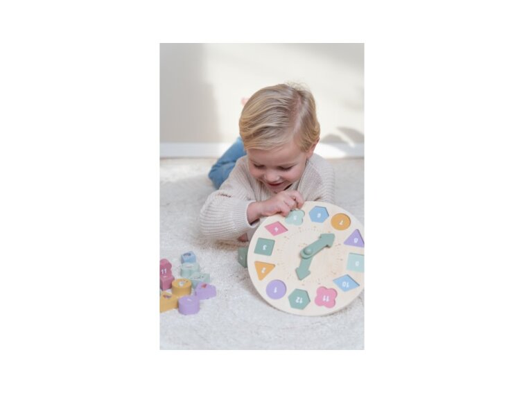 Little Dutch Hodiny s puzzle kockami drevené Farma