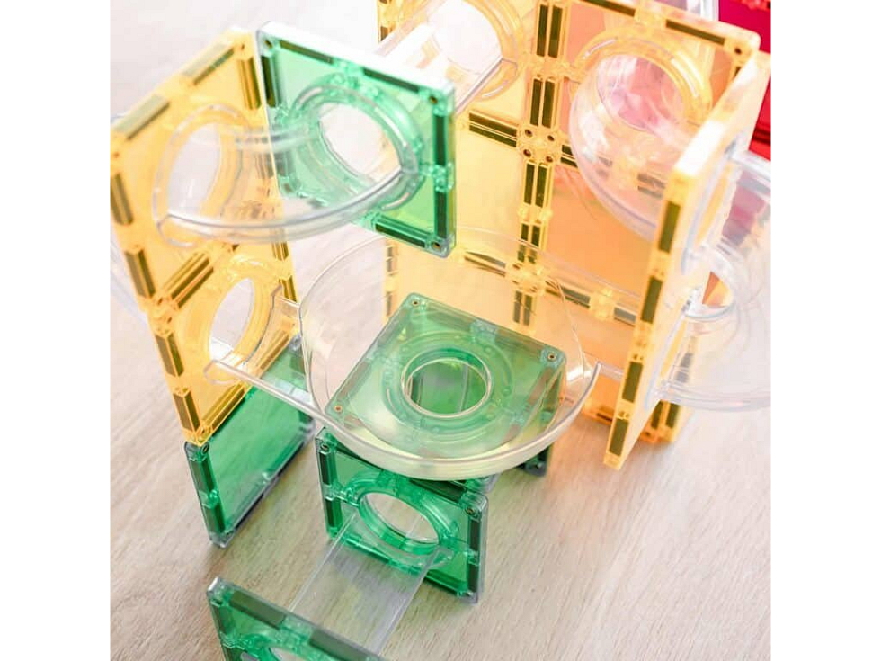 Connetix magnetická stavebnica - Rainbow Ball Run Expansion Pack 66 kusov