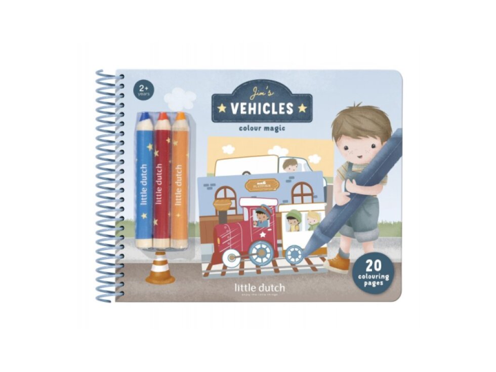 Little Dutch Omaľovánky s pastelkami Doprava Jim