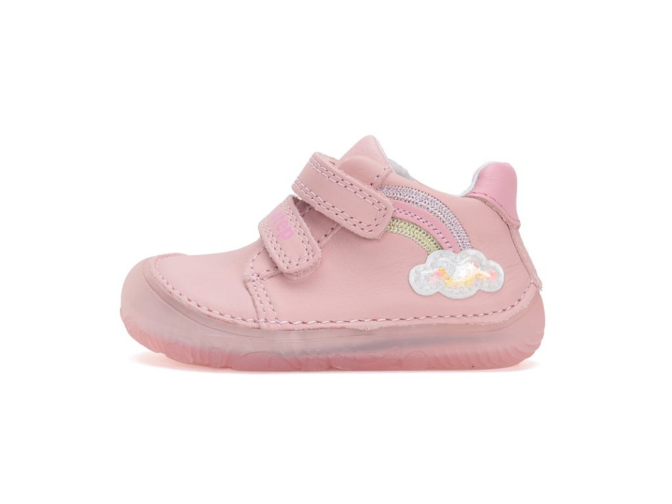 D.D. Step - Detské prechodné barefoot topánky S073-51424A Baby Pink
