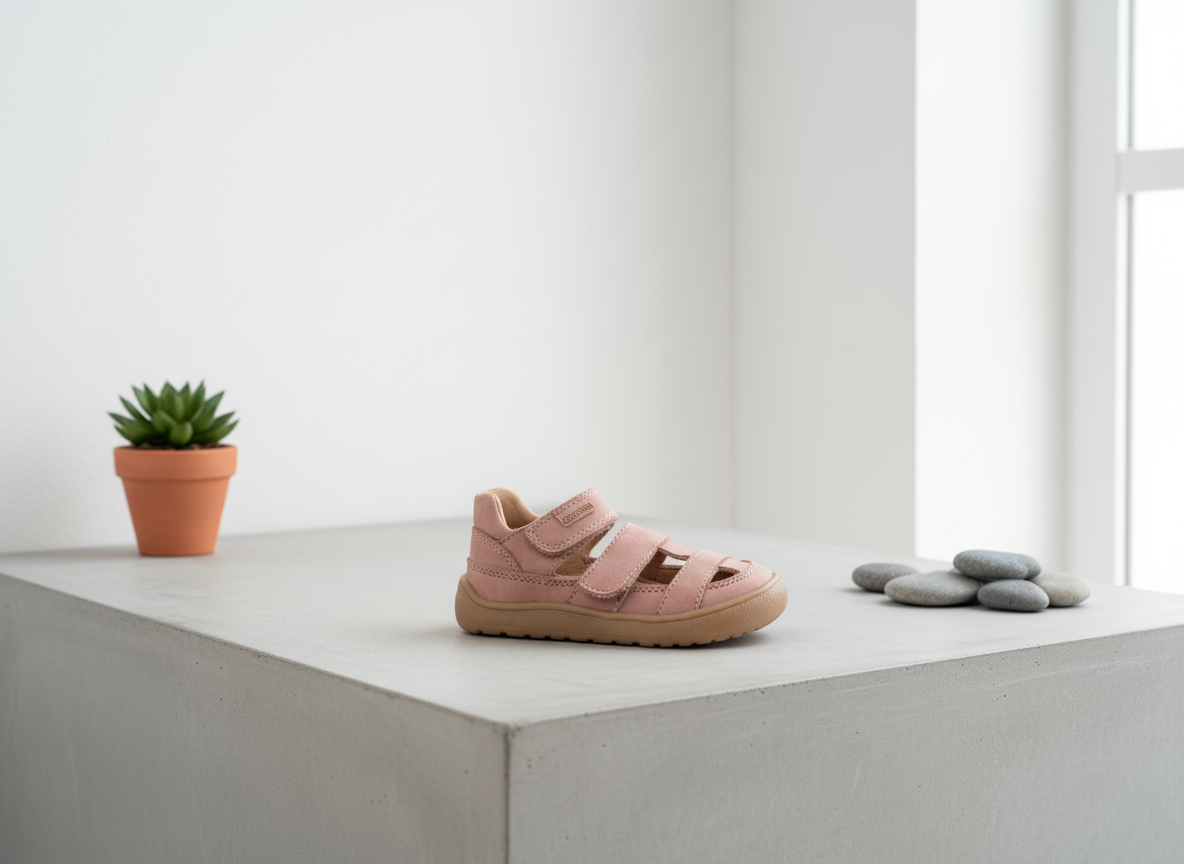 Protetika - Detské dievčenské barefoot sandálky DIZY PINK