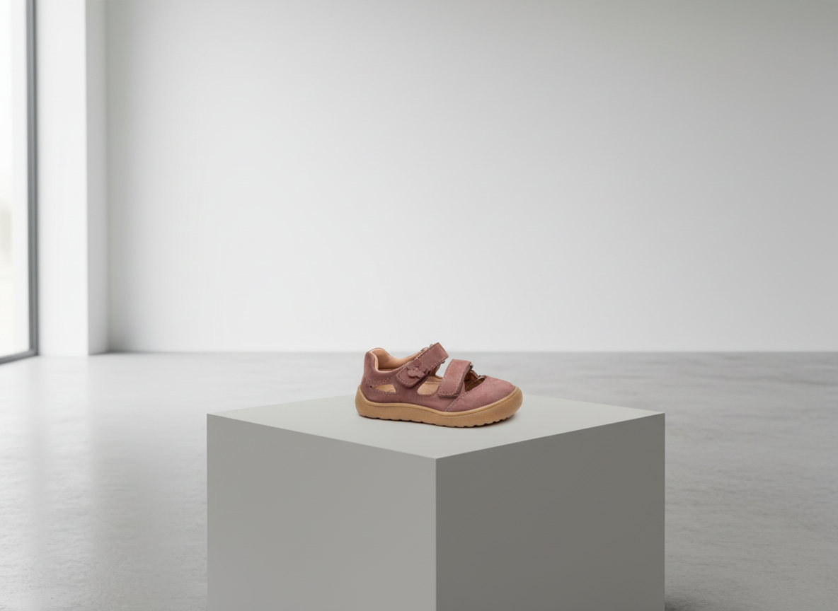 Protetika - Detské dievčenské barefoot sandálky NERY OLD PINK