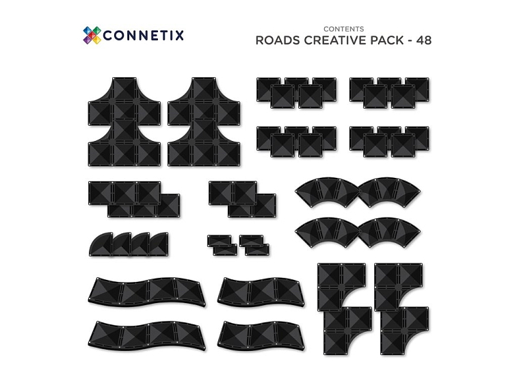 Connetix magnetická stavebnica - Creative roads pack 48 ks