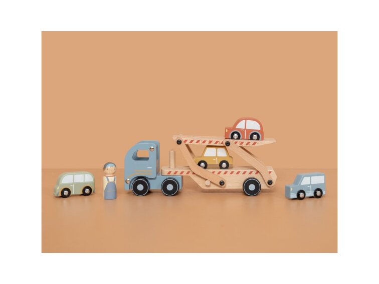 Little Dutch Nákladiak s autíčkami drevený