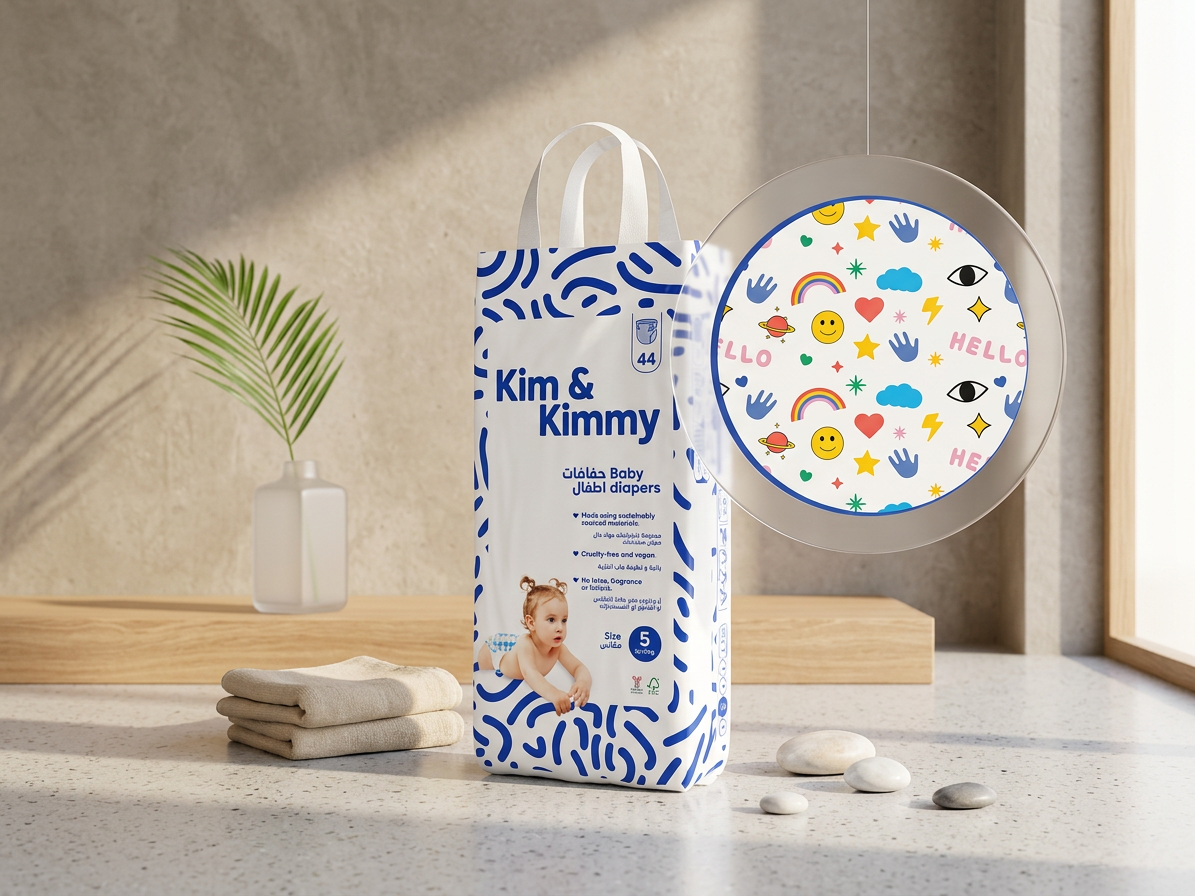 Kim & Kimmy - Jednorázové detské plienky Veľkosť 5 (12-17kg) - 44 ks