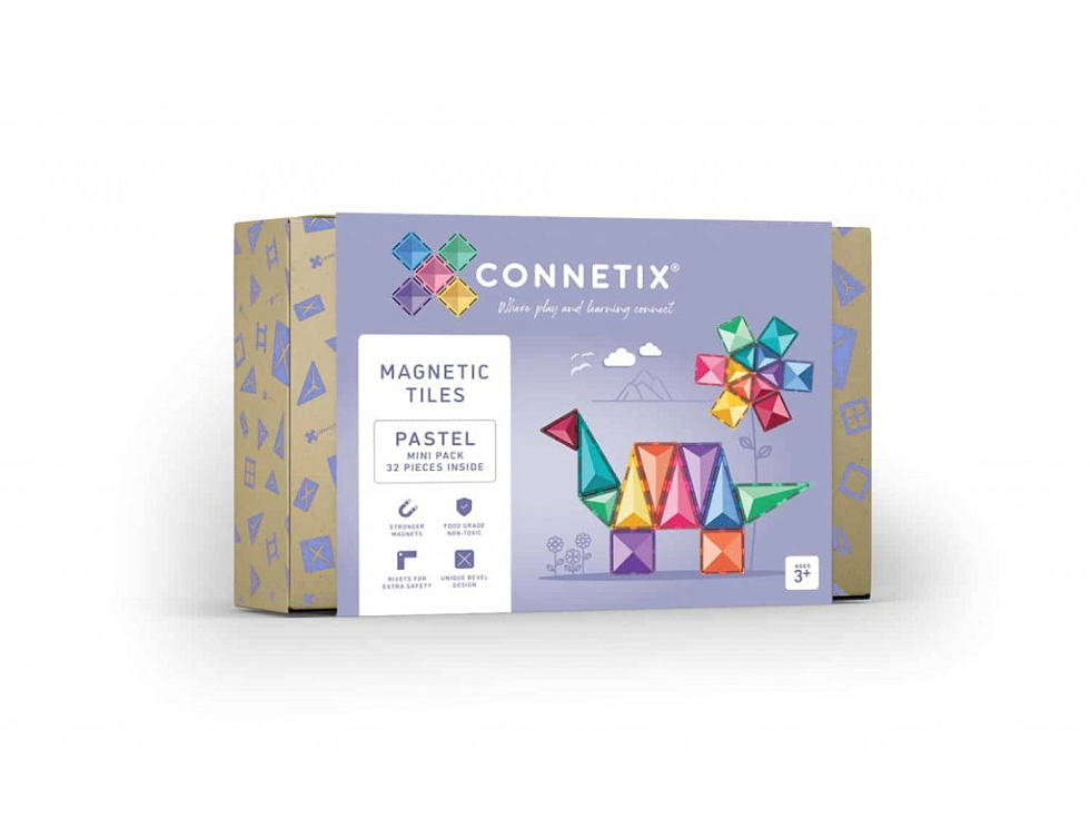 Connetix magnetická stavebnica - Pastel Mini Pack 32 kusov
