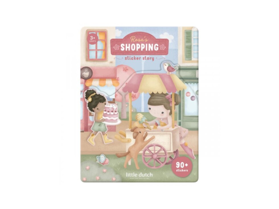 Little Dutch Knižka so samolepkami Nakupovanie Rosa