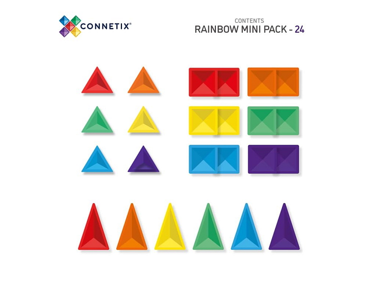Connetix magnetická stavebnica - Rainbow mini pack 24 kusov