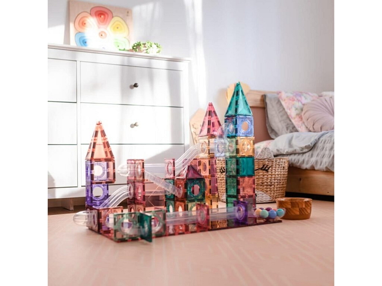 Connetix magnetická stavebnica - Pastel Ball Run Pack 106 kusov