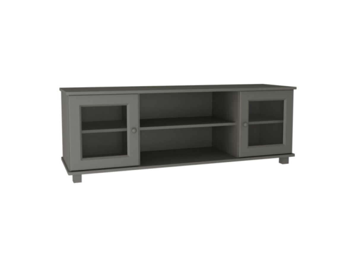DŘEVĚNÝ BOROVICOVÝ TV STOLEK 160 CM MB 108 - ŠEDÁ