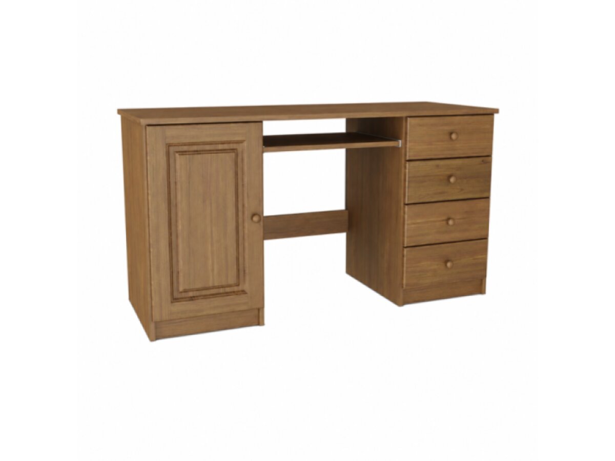 DŘEVĚNÝ BOROVICOVÝ PSACÍ STŮL 140 CM MB 104 – DUB