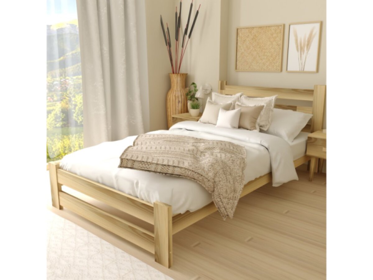Dřevěná postel 160x200 EKO borovice – surové