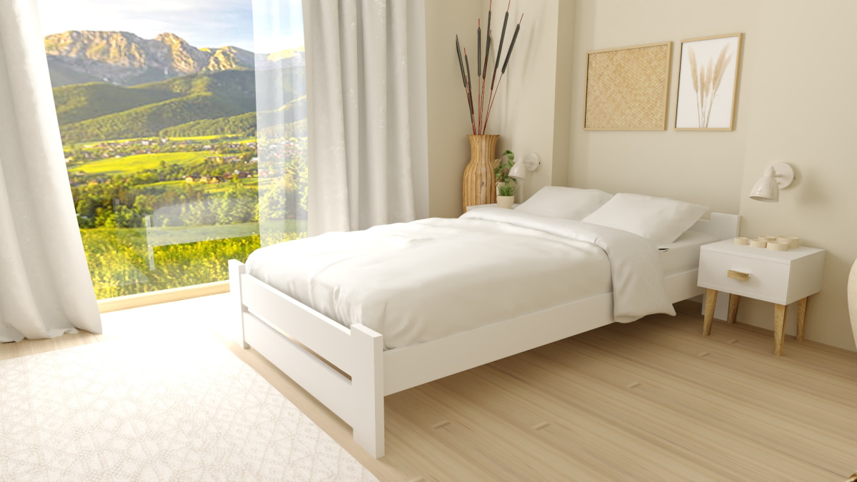 Dřevěná postel 90x200 EKO MINI bílá