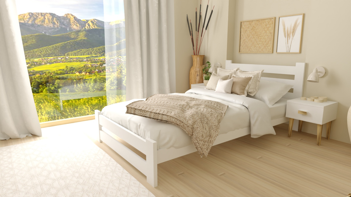 Dřevěná postel 120x200 EKO bílá