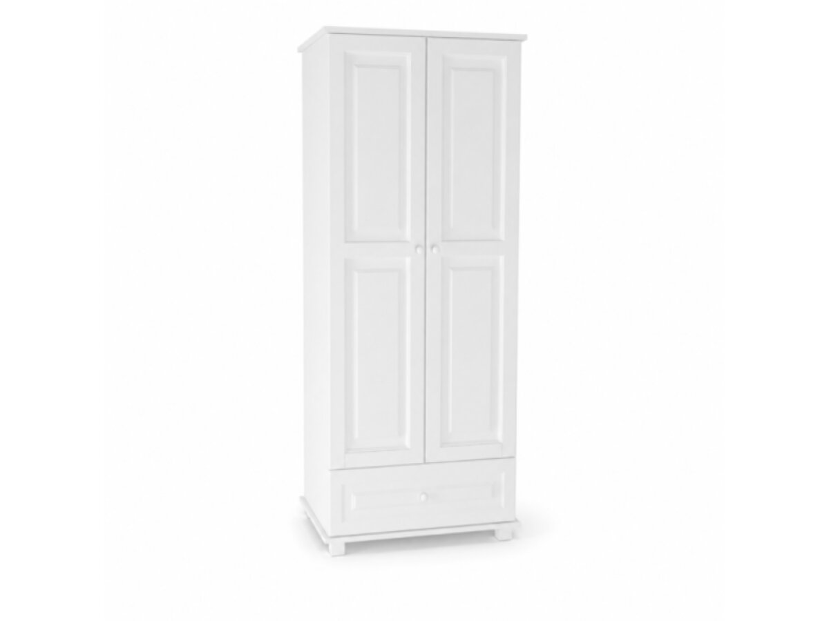 SKŘÍŇ II DŘEVĚNÁ BOROVICOVÁ 80 CM VĚŠÁK + ZÁSUVKA MB 65 - BÍLÁ