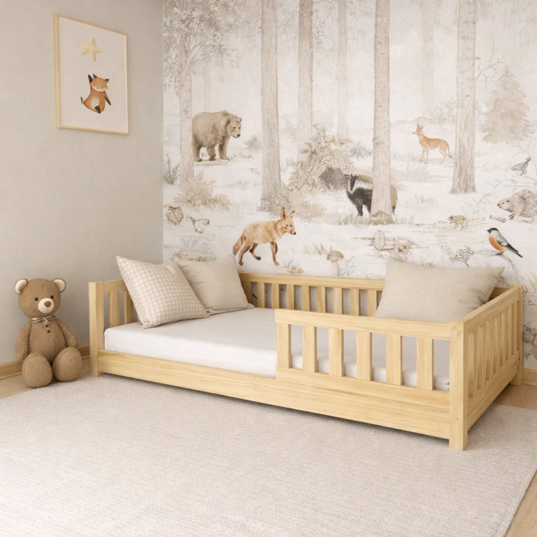 DĚTSKÁ POSTEL MONTESSORI BOROVICE 80x200 + RÁM ZDARMA