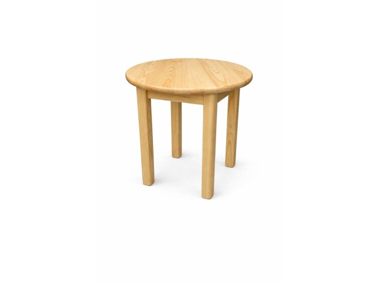 Kulatý dřevěný stůl z masivní borovice 110 cm – přírodní