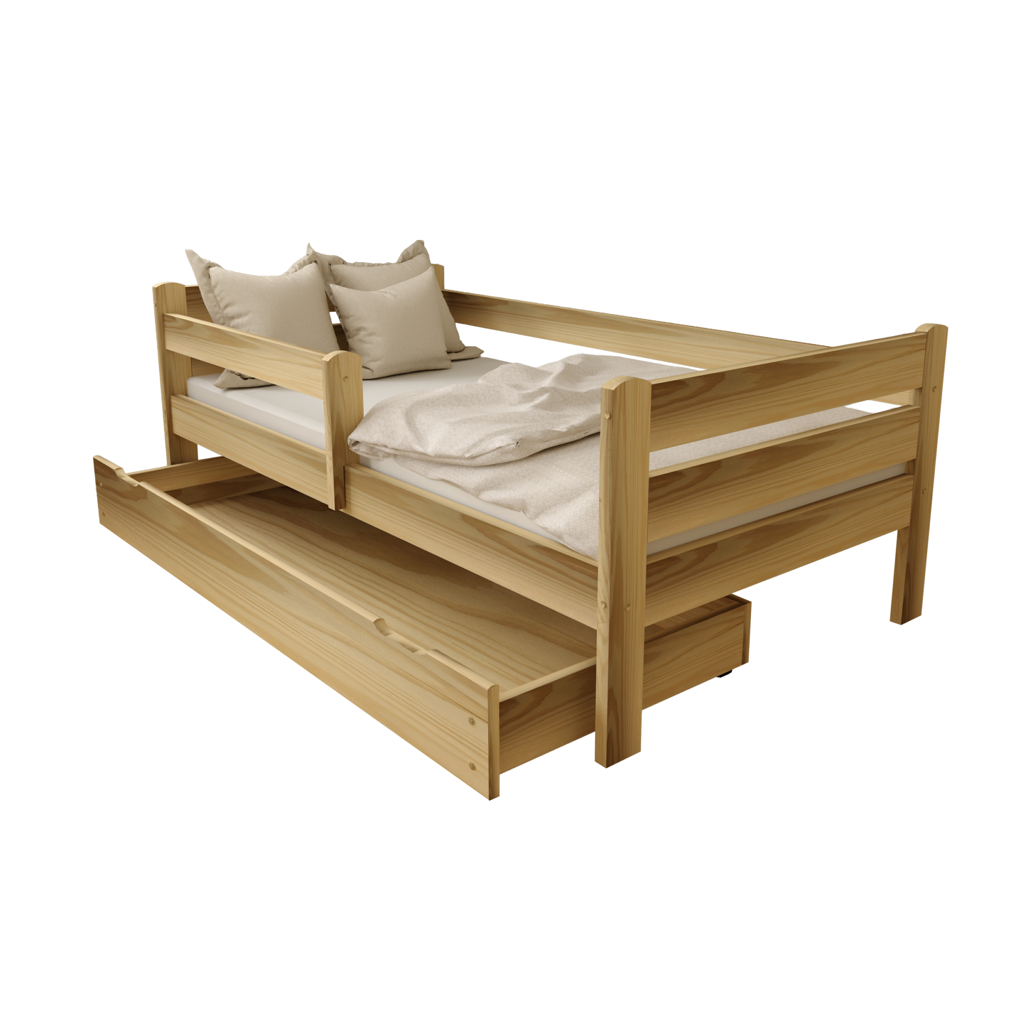 Dětská postel z masivu Eda 80x160 cm Přírodní + šuplík