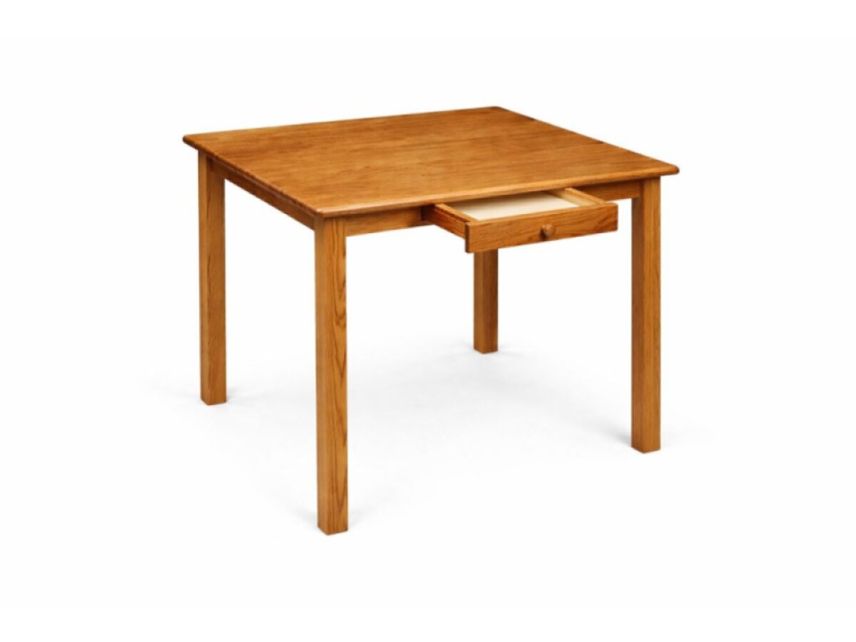 DŘEVĚNÝ STŮL SE ZÁSUVKOU Z BOROVICE 60x60 – DUB