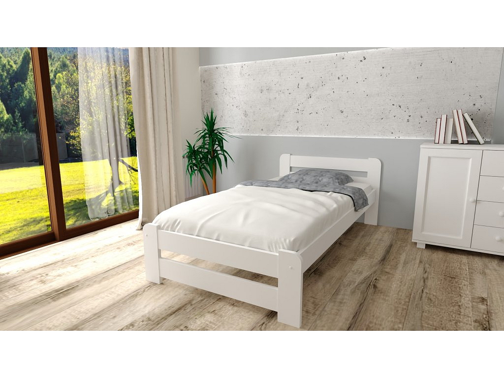 POSTEL Z MASIVU EURO 80x200 CM - BÍLÁ