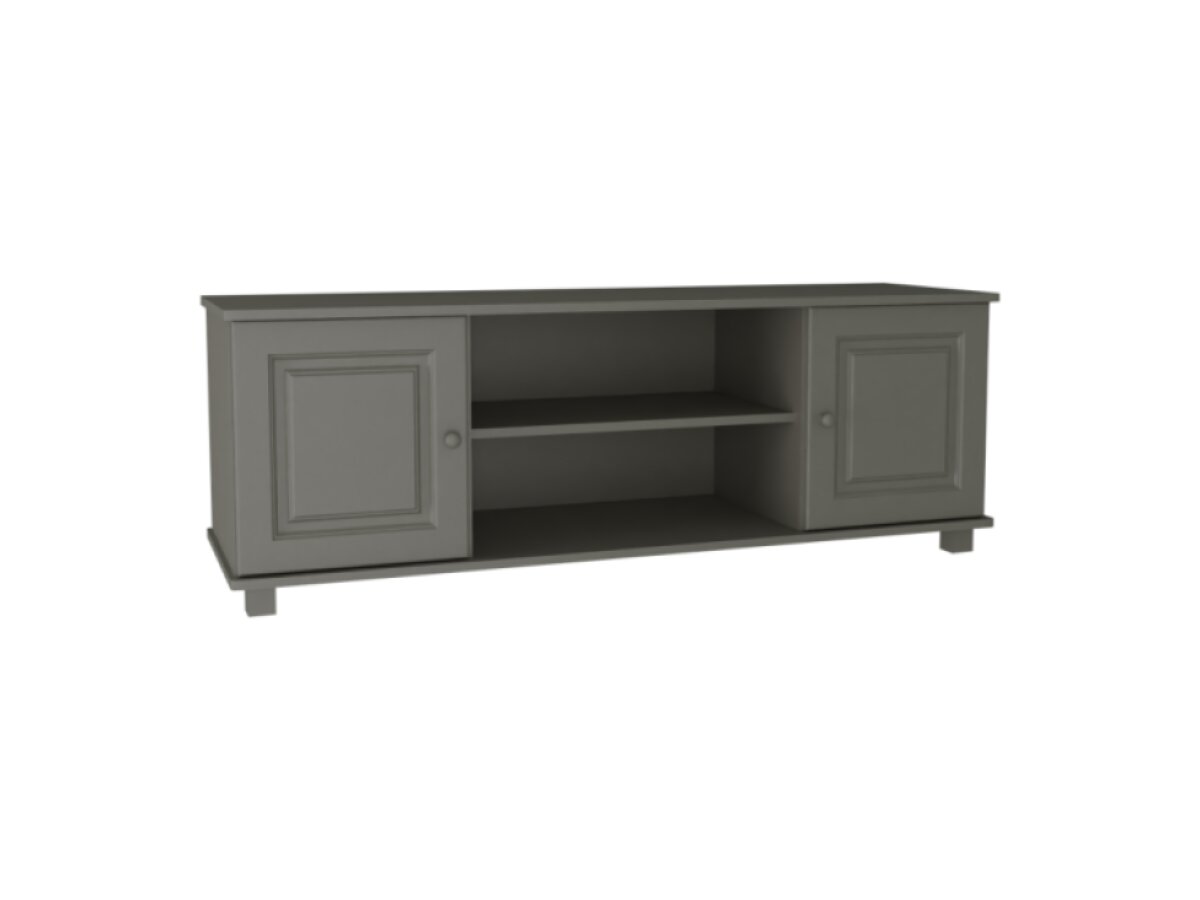 DŘEVĚNÝ BOROVICOVÝ TV STOLEK 120 CM MB 107 - ŠEDÁ