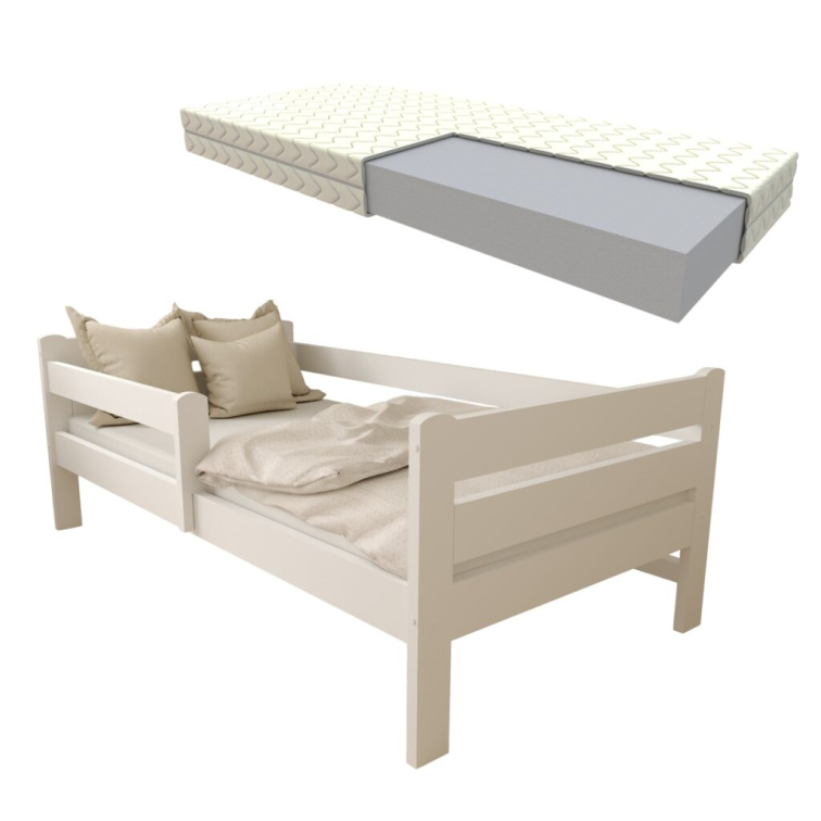 Dětská postel z masivu Eda 80x180 cm bílá + pěnová matrace