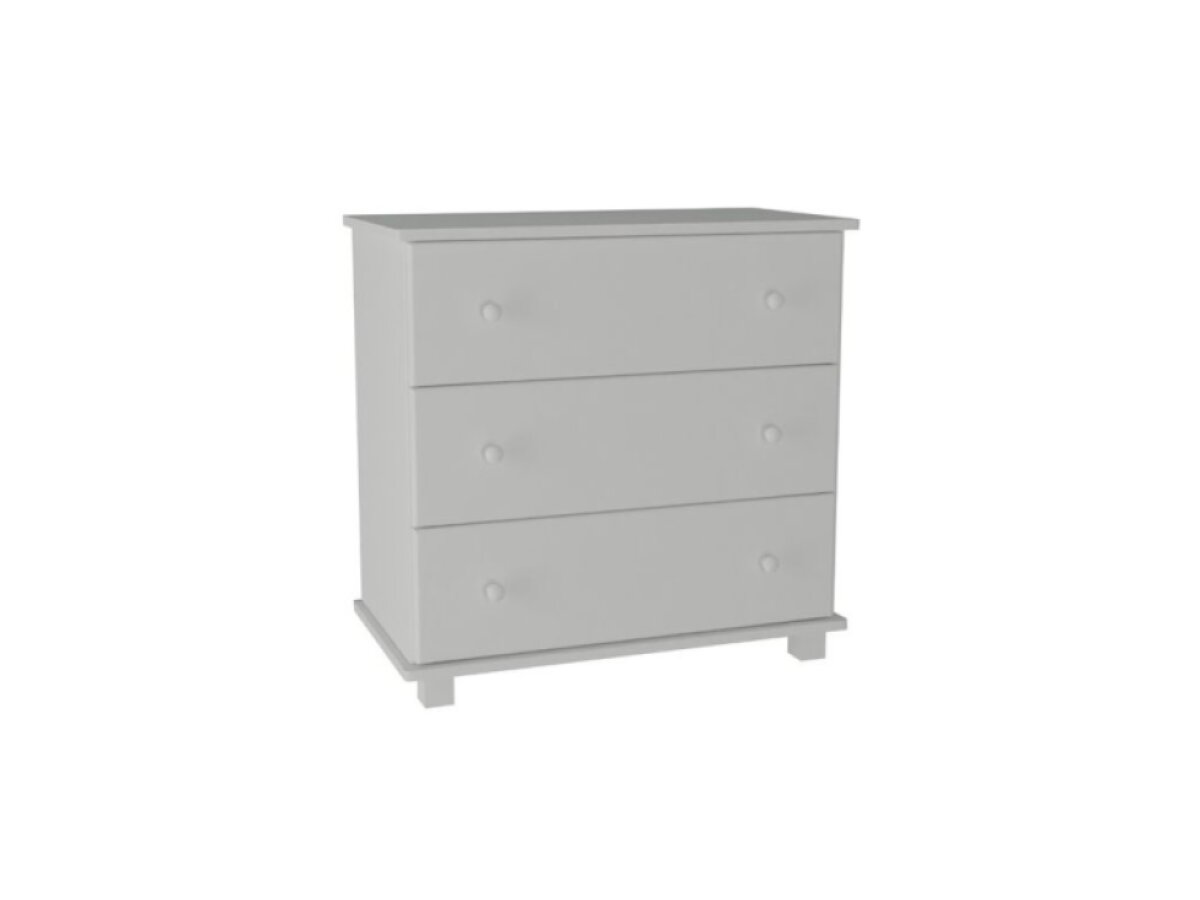 DŘEVĚNÁ BOROVICOVÁ KOMODA MB 13 - 80 CM – BÍLÝ