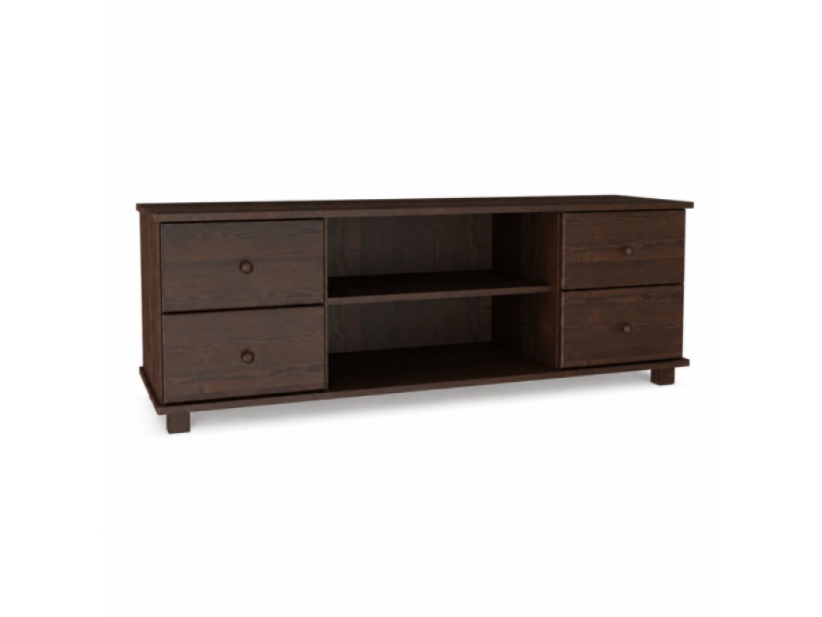 DŘEVĚNÝ BOROVICOVÝ TV STOLEK 160 CM MB 109 - OŘECH