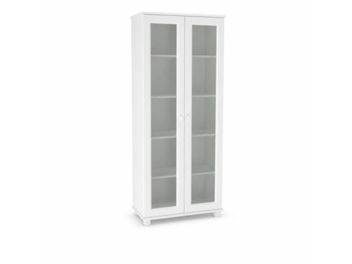 DŘEVĚNÁ BOROVICOVÁ VITRÍNA MB 106 80 CM – BÍLÁ